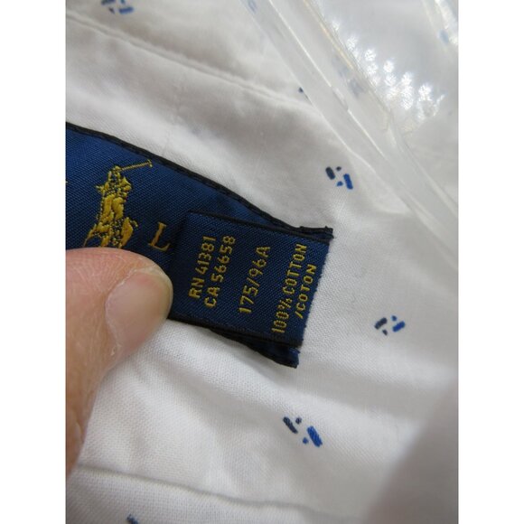 Ralph Lauren Shirt Medium Button Down Micro Geometric Preppy Woven - Picture 9 of 11